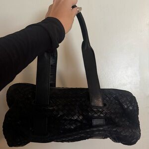 Bottega Veneta Black Woven Shoulder Bag
